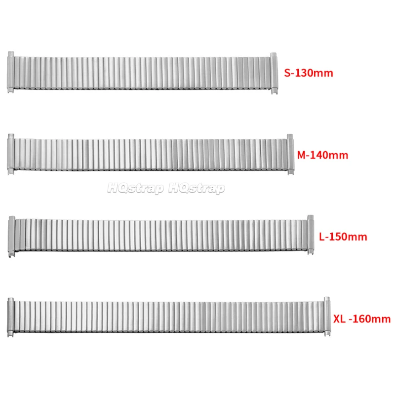 Elastic Stainless Steel Strap 18mm 20mm 22mm Stretch Expansion Bracelet Metal Adjustment Width Wristband Silver Band Accessories