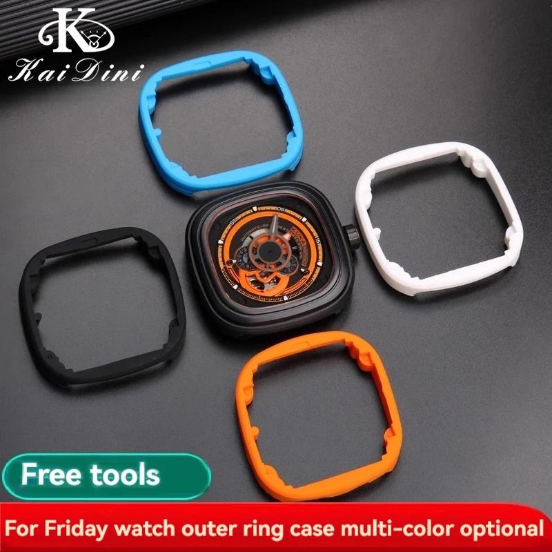 For Seven On Friday Watch Modify The Outer Ring Watch Case Square Silicone Ring And Replace Accessories