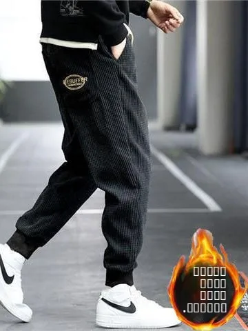 

Мужские вельветовые спортивные брюки Thiened Fce, повседневные брюки-харлан, весна-осень, прямые, со средней посадкой, длинные брюки