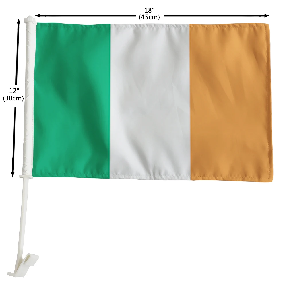 Flagnshow 100% Polyester Ireland Irishman Window Decoration Car Flags