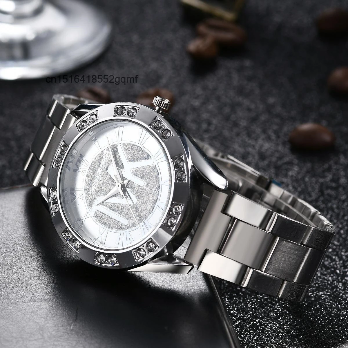 Luxury Brand TVK Ladies Watch Gold Stainless Steel Water Resistant Full Diamond Digital Quartz Watches For Women Montre Gift