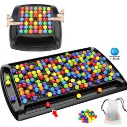 Rainbow Ball Matching Toy Colorful Fun Puzzle Chess Board Game with 80pcs Colored Beads Intelligent Brain Game Educational Toy