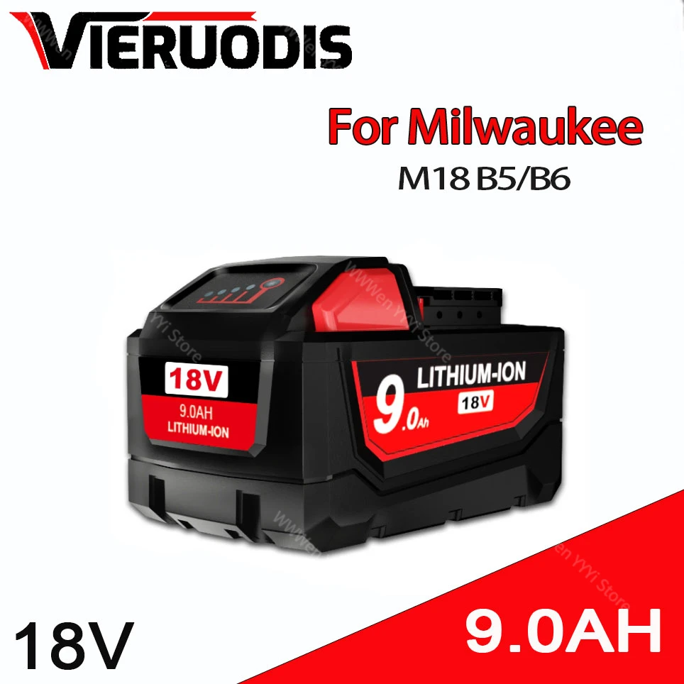 

Replacement for Milwaukee M18 XC 18V 9.0Ah Lithium Battery 48-11-1860 48-11-1850 48-11-1840 48-11-1820 Rechargeable Batteries