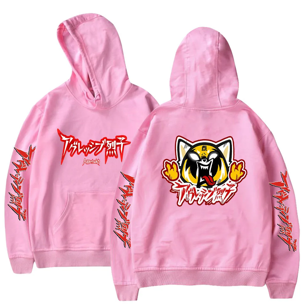 Cartoon Aggretsuko Hoodie Long Sleeve Sweatshirt Men Women's Pullover Harajuku Streetwear Adult Kids Unisex Clothes