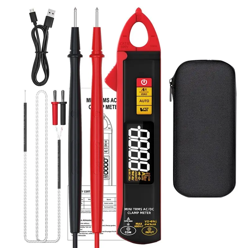 AT29-BSIDE True RMS Digital Clamp Meter 1M Adventure High-Precision Ammeter Pliers DC AC Current Multimeter Temperature Tester T
