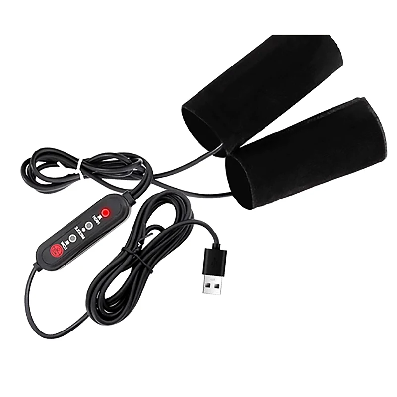 1 Pair 3 Gear USB Heated Motorcycle Handgrips - 5V 2A Electric Handlebar Cover Winter Warm Riding Cold Protection Accessory