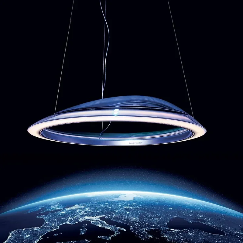 Luces colgantes de techo con forma de nave espacial moderna, Art Deco, LED, regulables, creativas, para decoración del hogar, para sala de estar