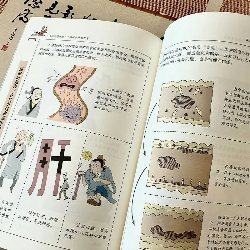 Libro de cómics Huang Di Nei Jing, suplemento nutricional, fórmula para aliviar la fatiga y libros de salud, 2 volúmenes completos