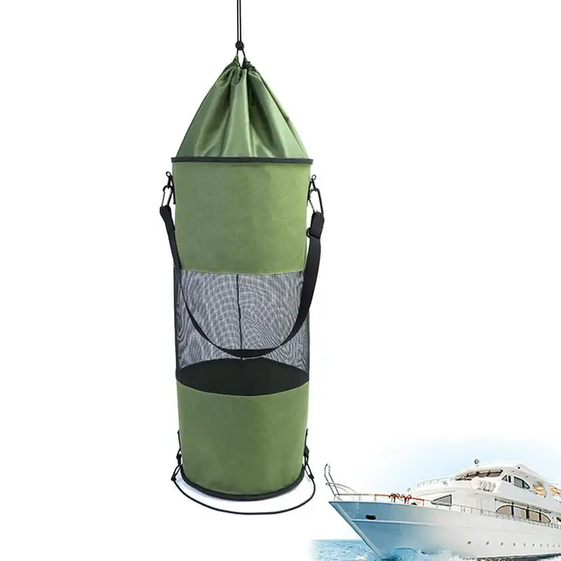 Boat Trash Can Reusable Leakproof Car Trash Bag Boat Storage Outdoor Garbage Bin With Adjustable Straps For Boats Car Travelling