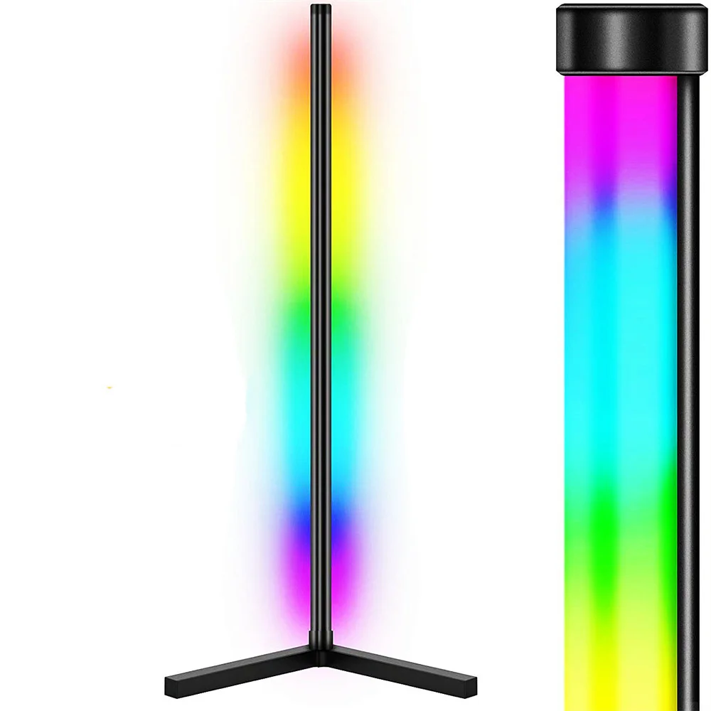 RGB LED-vloerlamp, LED-hoeklamp Werkt slimme moderne vloerlamp met muzieksynchronisatie en 16 miljoen doe-het-zelf-kleuren vloerlamp - afbeelding 2