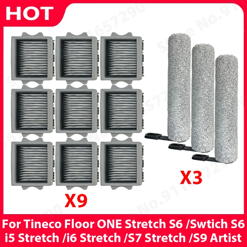 Roller Brush HEPA Filter For Tineco Floor ONE Stretch S6 /Swtich S6 /i5 Stretch /i6 Stretch /S7 Stretch /S9 Artist Accessories