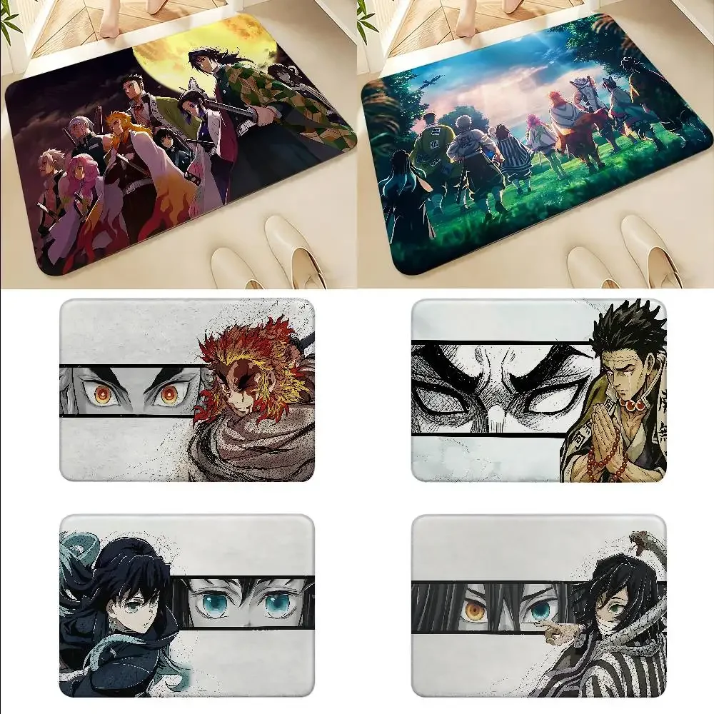 Anime D-Demon Slayers Floor Mats Home Laundry Rug Carpet For Living Room Decor Lounge Area Anti-slip Foot Mat Entrance Doormat