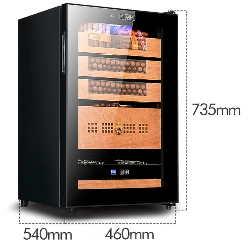 Electric cigar refrigerator can hold 200-500 cigar cooler, cedar wood humidor, adjustable temperature and humidity control cigar