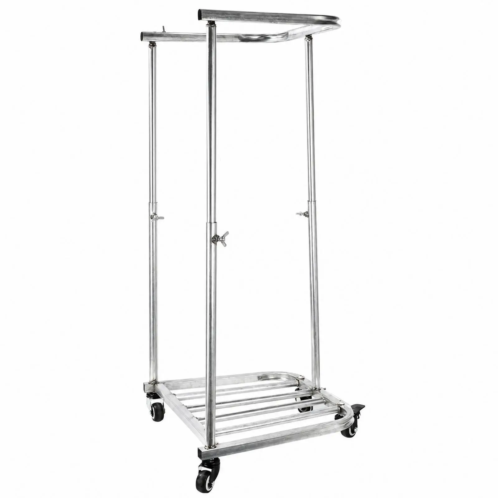 Adjustable Metal Bag Support Frame for Grain Sacks Galvanized Stand with Wing Knob Fasteners for Farm Packing