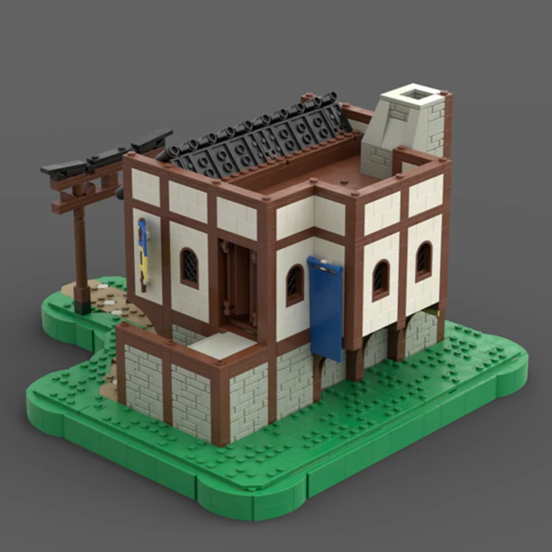 مدينة شارع عرض نموذج MOC قوالب بناء منزل فيوجن القرون الوسطى وحدات التكنولوجيا الأطفال هدايا العيد تجميع اللعب البدلة