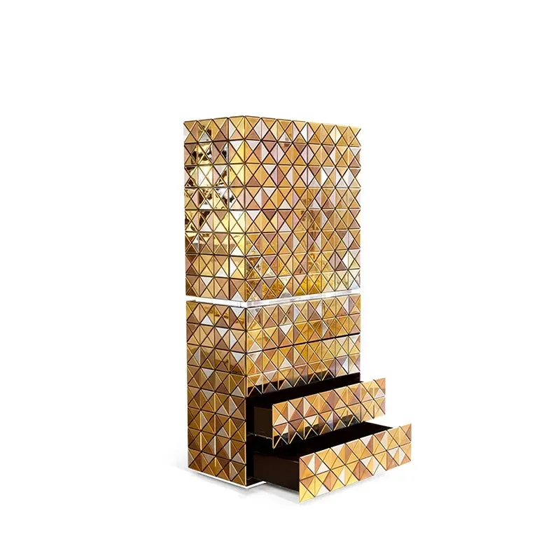 Creative high-end designer models, art-painted lockers, modern solid wood dining side cabinets