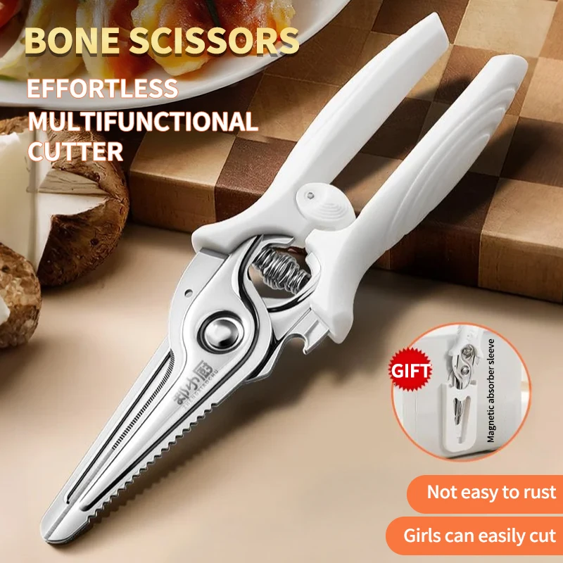 Heavy Duty Kitchen Scissors All-In-One Food Kitchen Shears With Serrated Edge For Kitchen Cutting Chicken Bones Meat Fish Herb