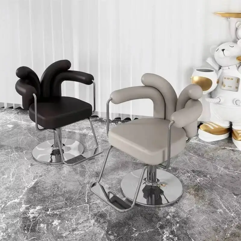 

Профессиональное парикмахерское кресло для салонов красоты, дизайнерское кресло в кремовом стиле, мебель для парикмахерских, подъемное поворотное кресло для салонов красоты