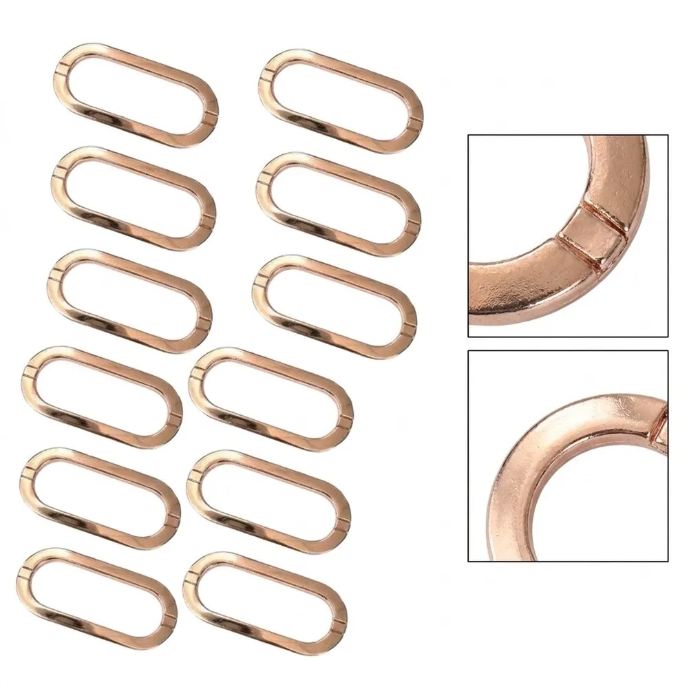 Oval Metal Grommet Eyelets Rust Reinforced Hole Hardware For Handbag Purse Handle Connector DIY Leather Craft Bag Making Fitting