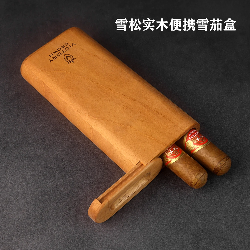 

Футляр для сигар Хьюмидор из цельного дерева Импортный испанский кедр из цельного дерева Портативный хьюмидор 2/3 упаковки Пыленепроницаемый и увлажняющий хьюмидор