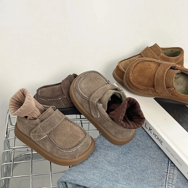 

2025 Kids Shoes, Suede Leather Unisex Clogs for Boys & Girls