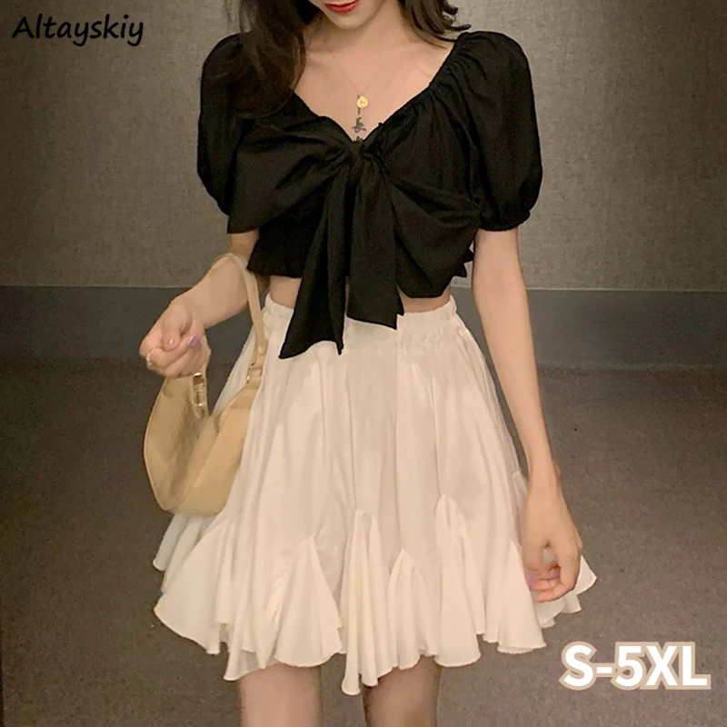 

Pleated Skirts Women Mini High Waist Solid Mujer юбка Sweet Sexy Classic Gentle Design Holiday Popular Girlish Summer Ulzzang