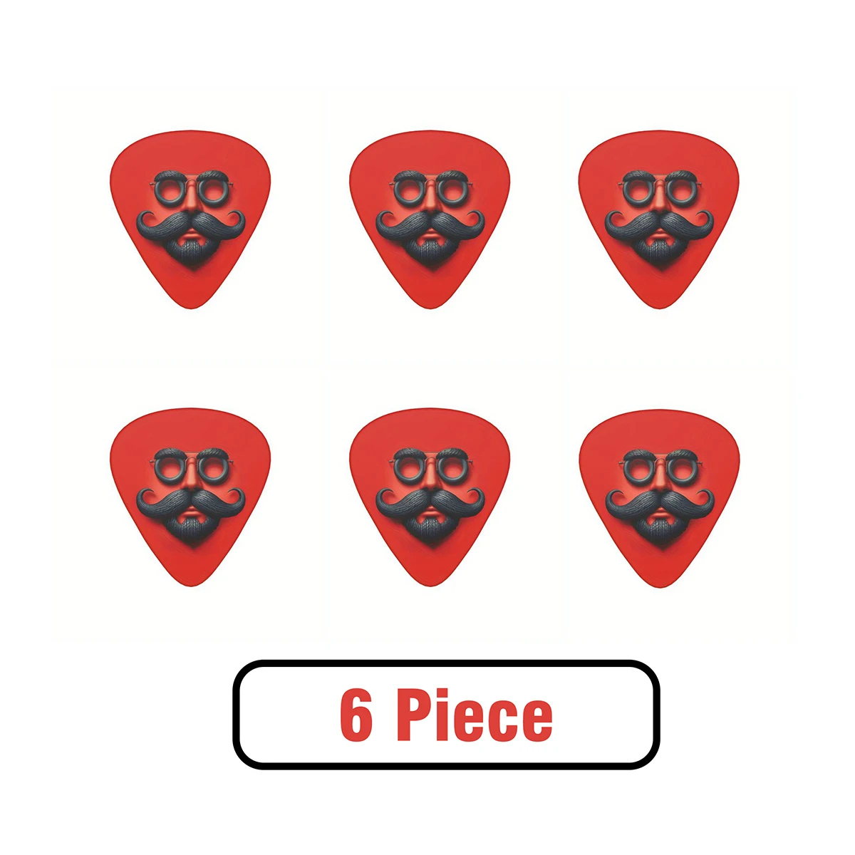 New Guitar Pick Set 6-Piece Set-  Double-sided Colorful Printed Plectrums for Electric/Bass, Durable Guitar Accessories Gift Set