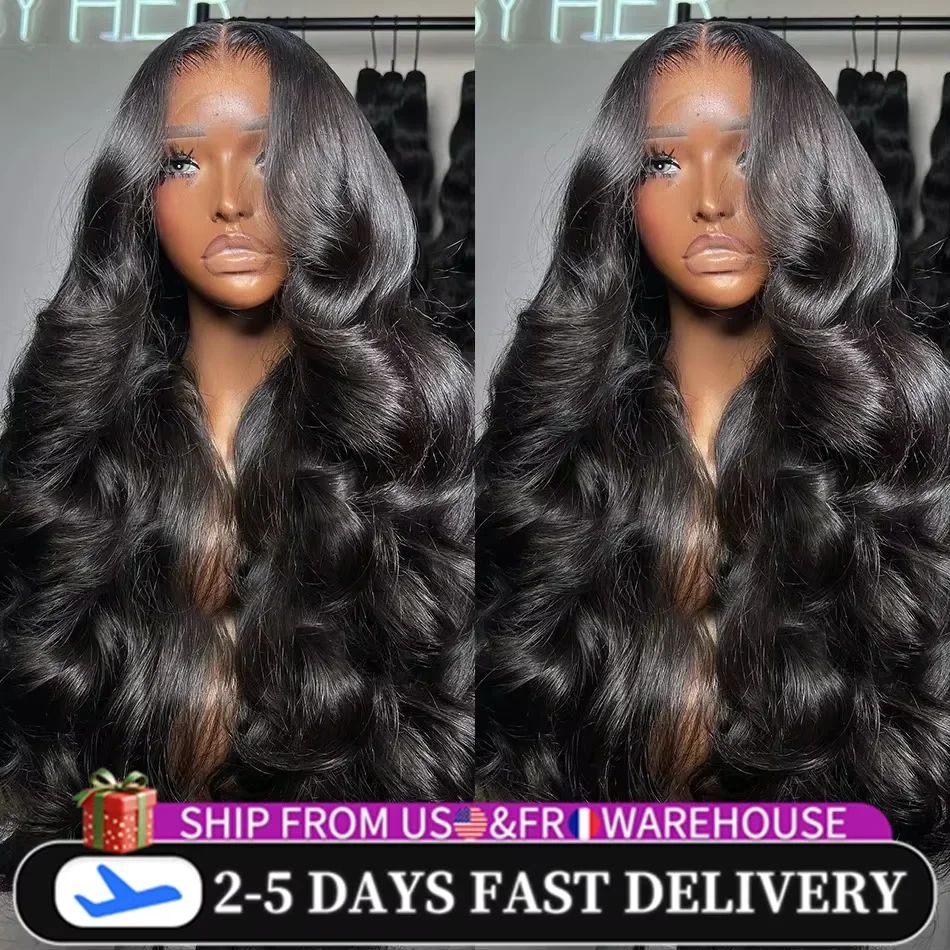 Peluca con malla frontal 13x6 13x4, cabello humano prearrancado de 180 de densidad con pelo de bebé, peluca de cabello humano 100% negro Natural para mujer