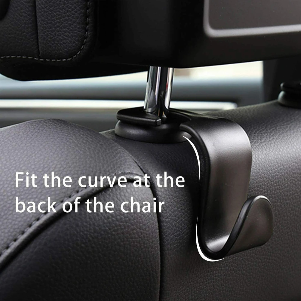 4Pcs Hook Car Seat Headrest Hook Auto Back Seat Organizer Hanger Handbag Clothes Bracket Car Interior Access Rear Row Hook