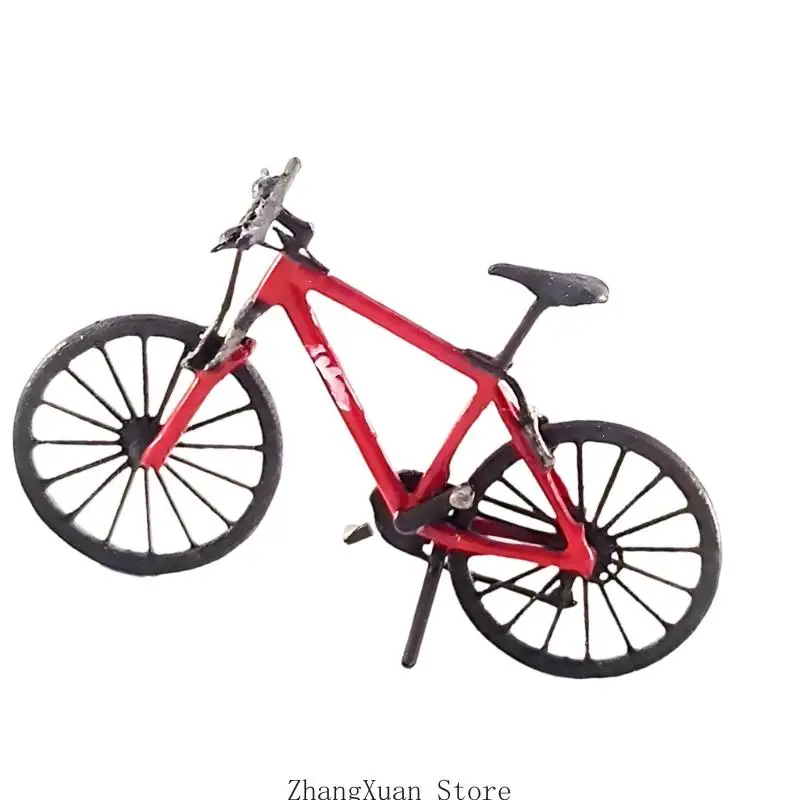Einzigartige handbemalte 1:64 Harz-Fahrradstatue, detaillierte Miniatur-Mountainbike-Ornament, dekorativ für Hausdekorationen – Detail 8