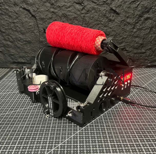 Mini Yarn Rewinder Capable Of Calculating Length And Weight With Automatic Pause Function For Length Detector