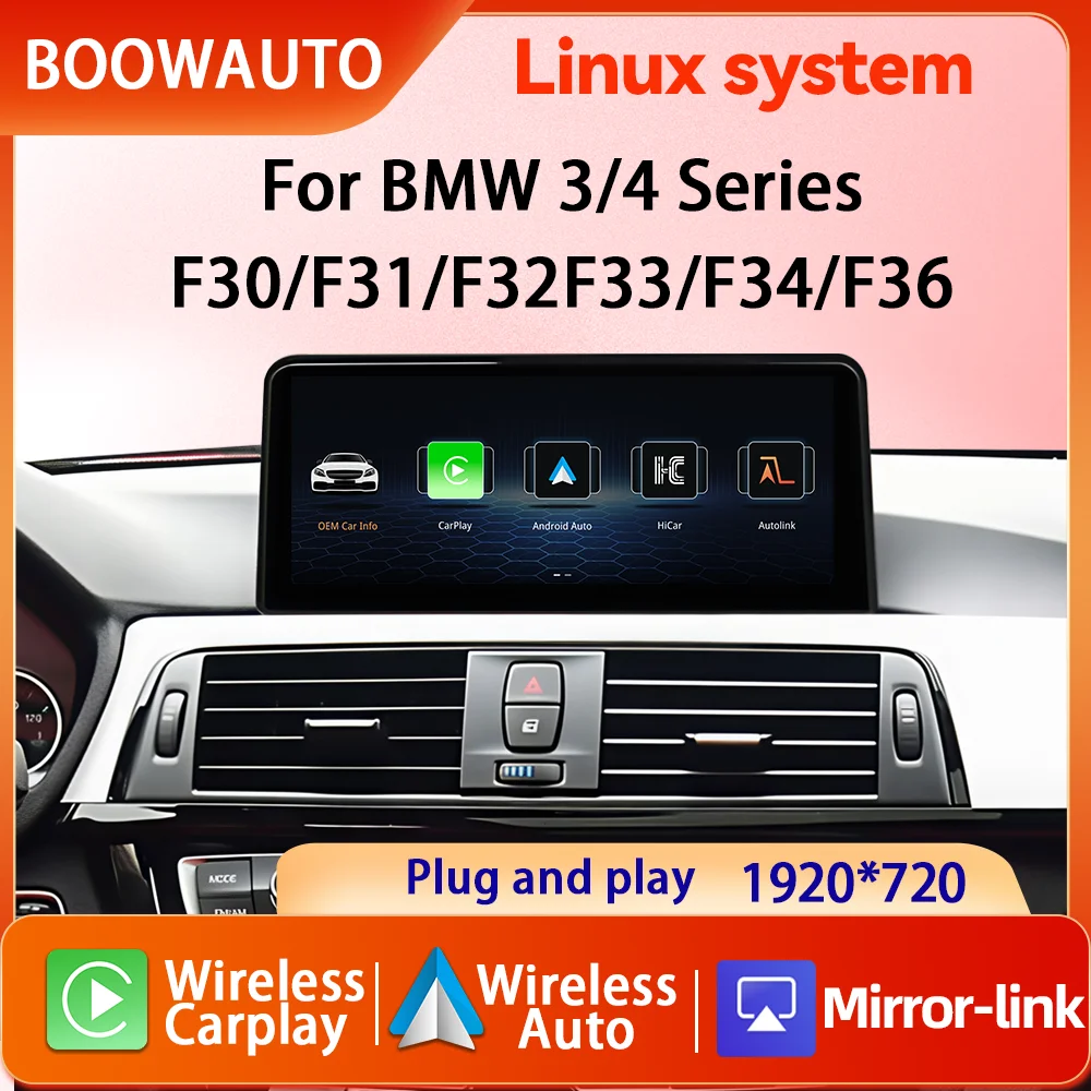 new10.25inch HD Screen For BMW 3/4series F30 F31 F32 F33 F34 F36 NBT EVO Wireless Carplay Android Auto Car Multimedia Player