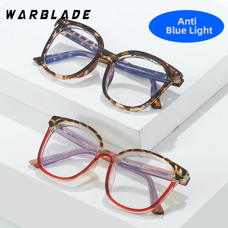 Fashion Square Anti-blue Ophthalmic Glasses For Women's Glasses Frame Brand Design TR90 Spring Hinge Computer Eyeglasses Female