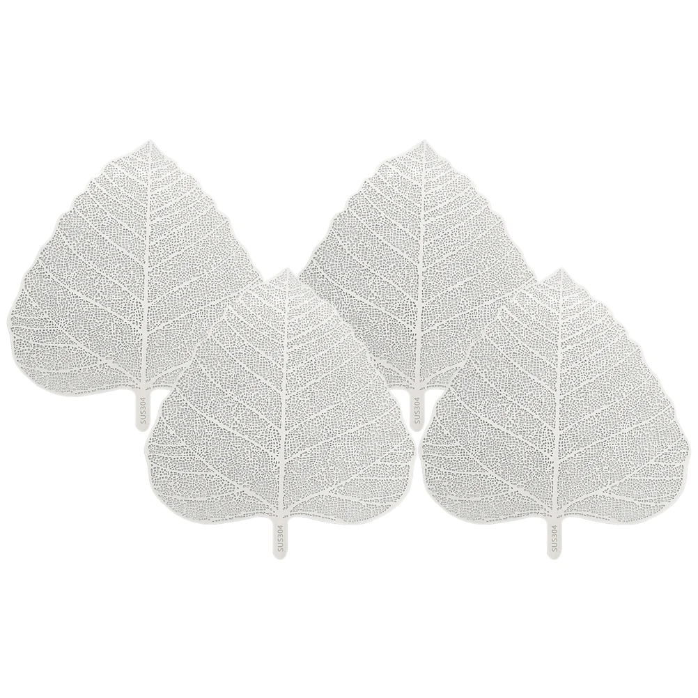 

4 Pcs Stainless Steel 304 Tea Strainer Loose Leaf Shaped Filter Mesh Cup Infuser Kitchen Bar Accessories Silver Color