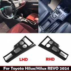 L/RHD For Toyota Hilux/Hilux REVO 2024 center conlose Gear Shift Panel front water cup holder Cover sticker interior accessories