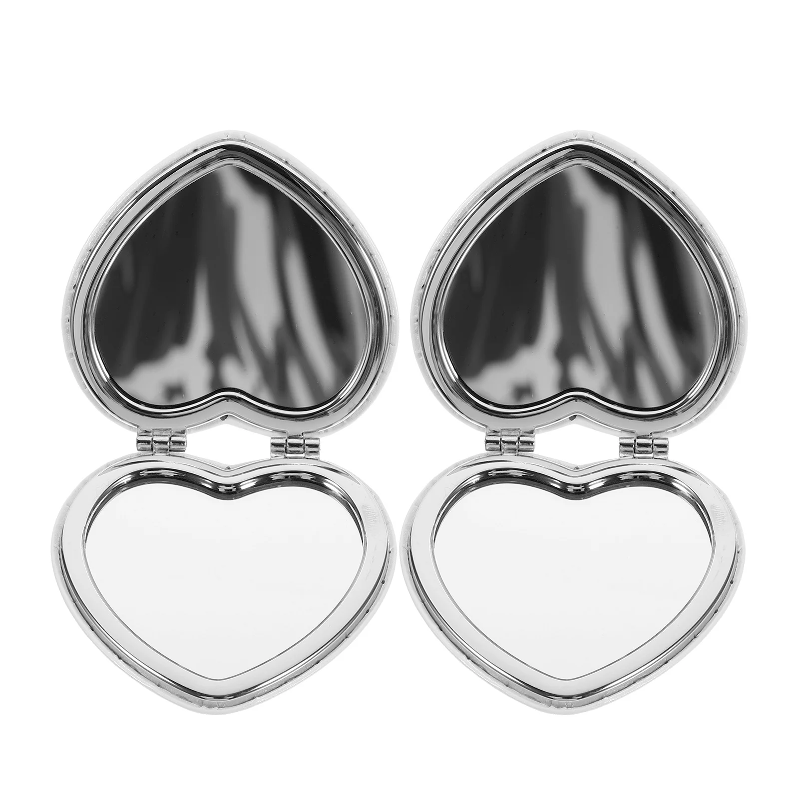 Double Sided Makeup Mirror Portable Heart Shape Small Hand Pocket for Women Mini Travel Compact Purses Held