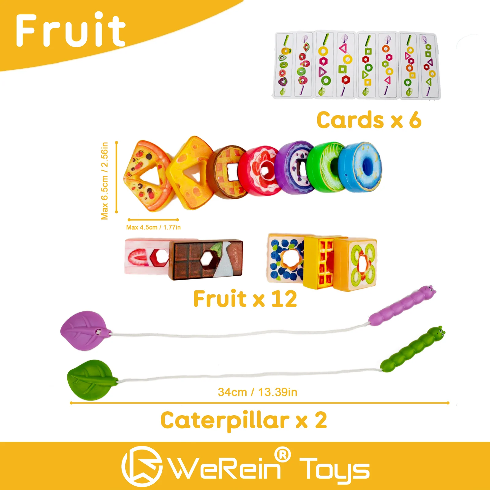 Children's Bead Toy Set - Creative Fruit Food & Traffic Plastic Silicone Material Stringing Educational Plaything