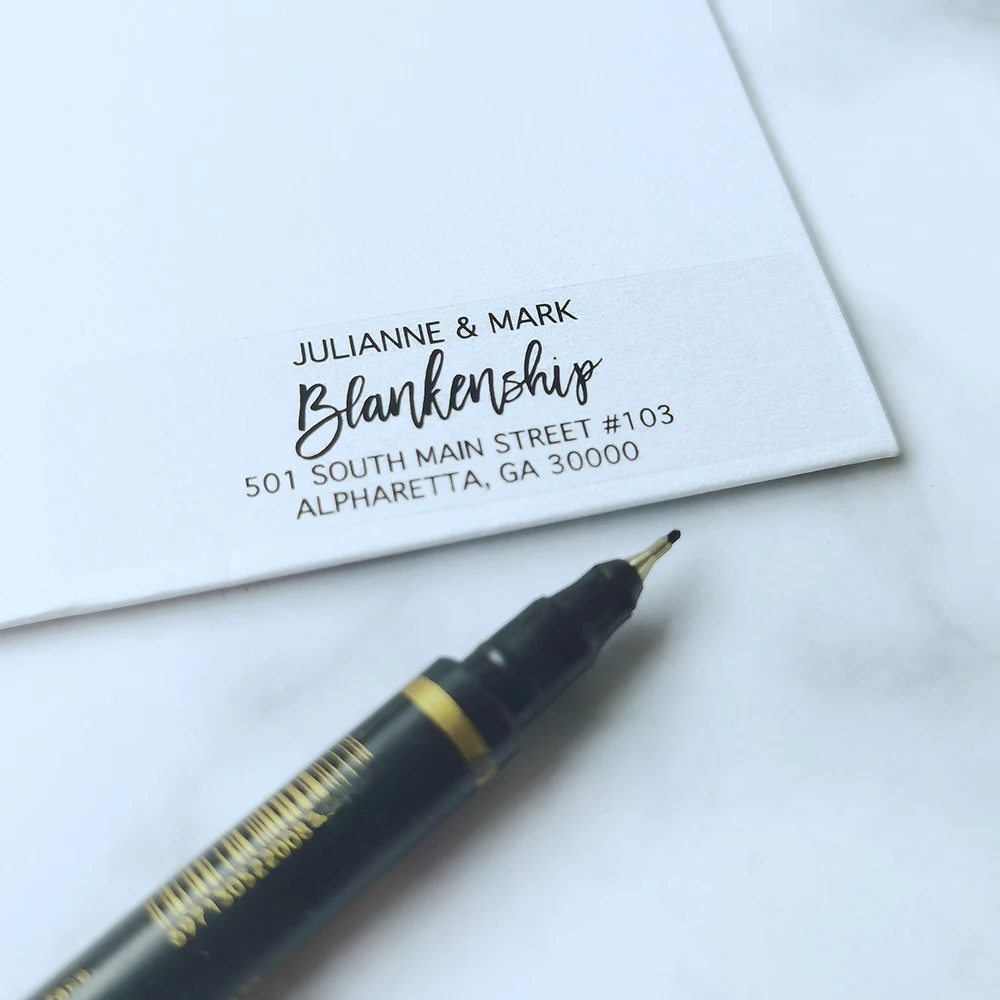 48pcs 20X70mm Address Sticker Wedding Decoration White Label Products For Handmade Items Box Gift Key Candy Wedding Flowers