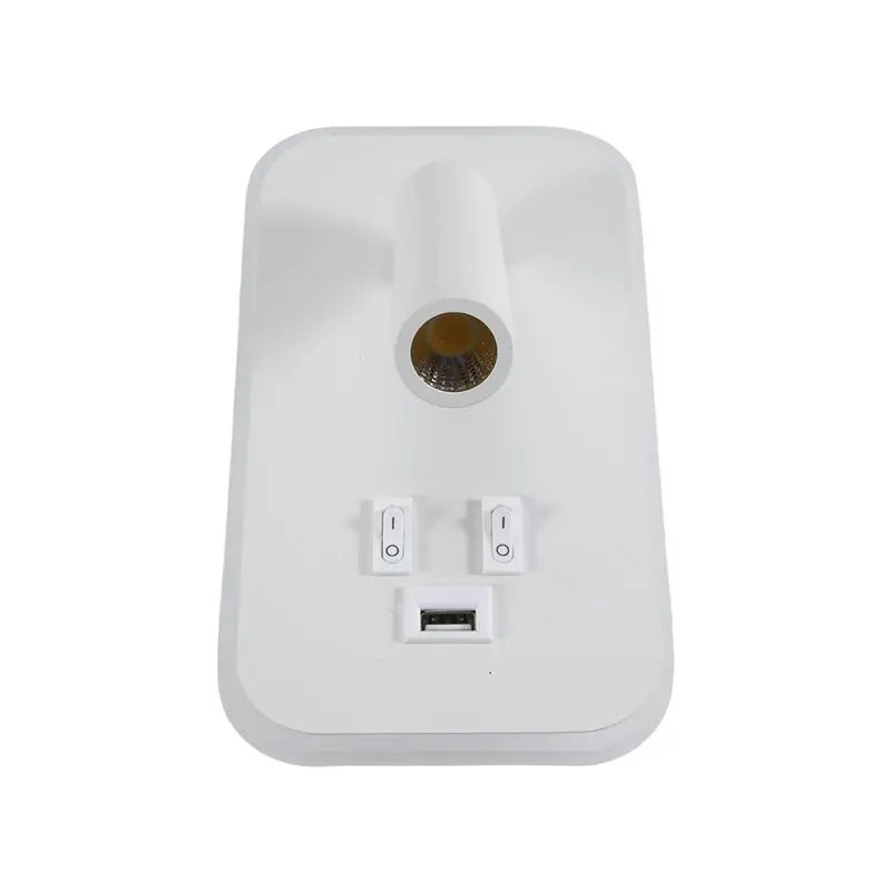 Exquisite-1 PCS Wall Light Backlight USB Charging 330 Degree Rotation Adjustable Wall Lamp White