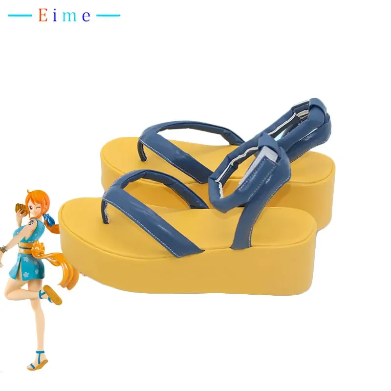 Nami Cosplay Shoes Halloween Carnival Boots PU Leather Shoes Slippers Anime Sandle Accessories Cosplay Props Custom Made