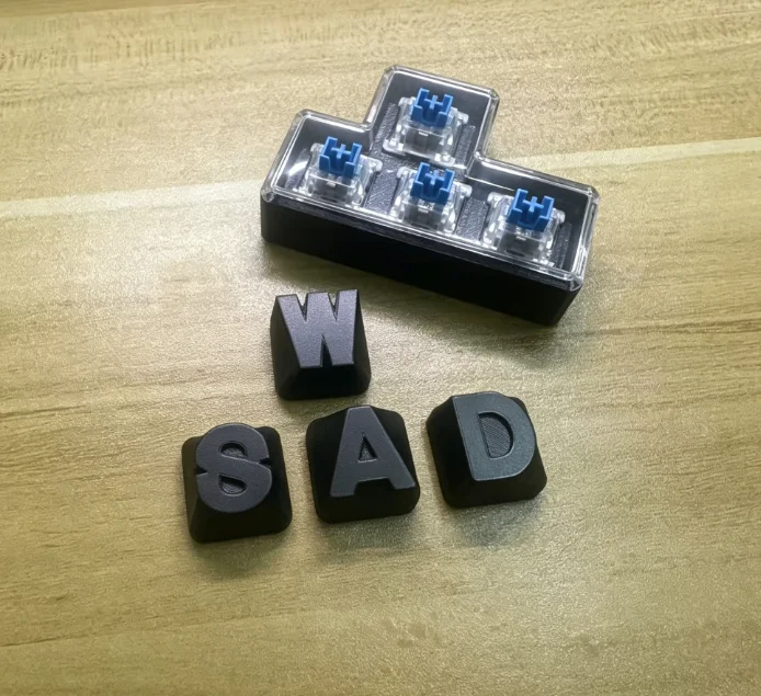 3D Printed WASD Keycap Fidget Toy Keychain 3 In 1 Removable High Sensitive Click Switch For Mechanical Keyboard RGB Backlit