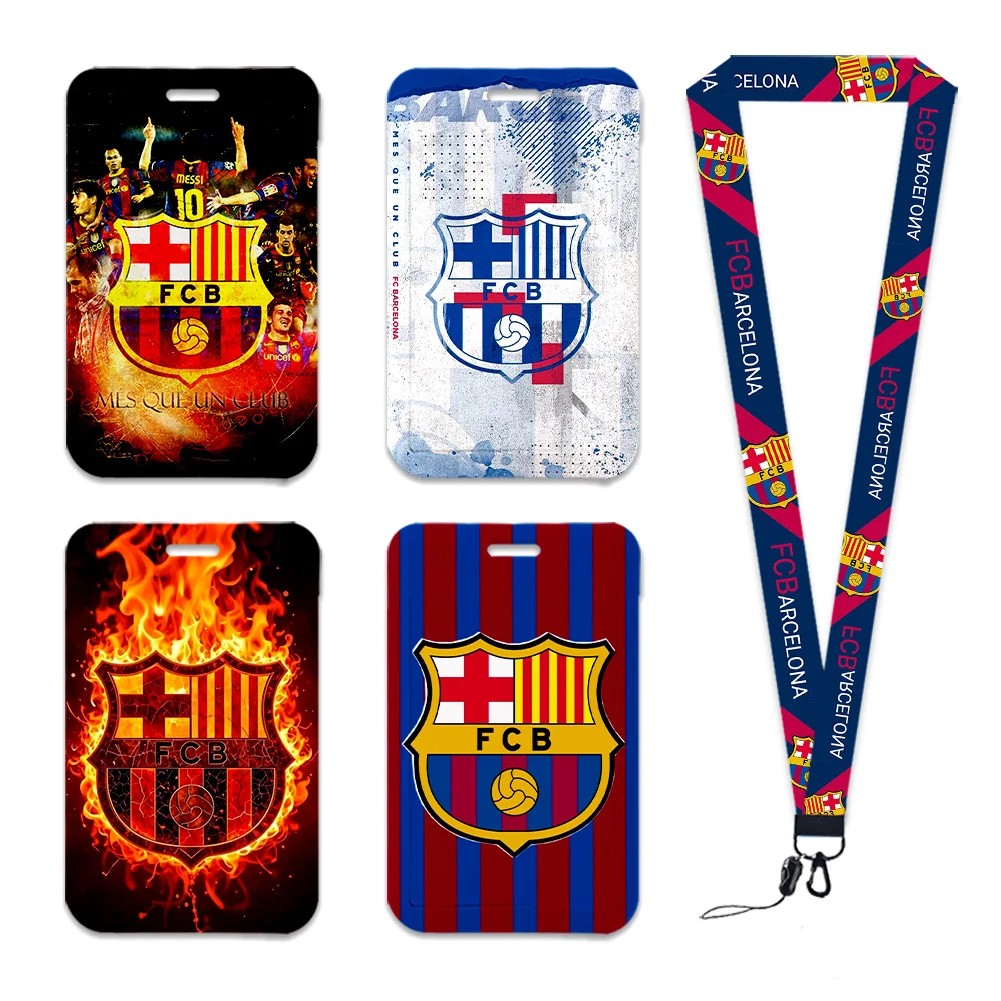

Spain Football Team Id Card Holders Lanyards Door Pass Card Hanging Rope Badge Holder Neck Strap Card Badge Gift