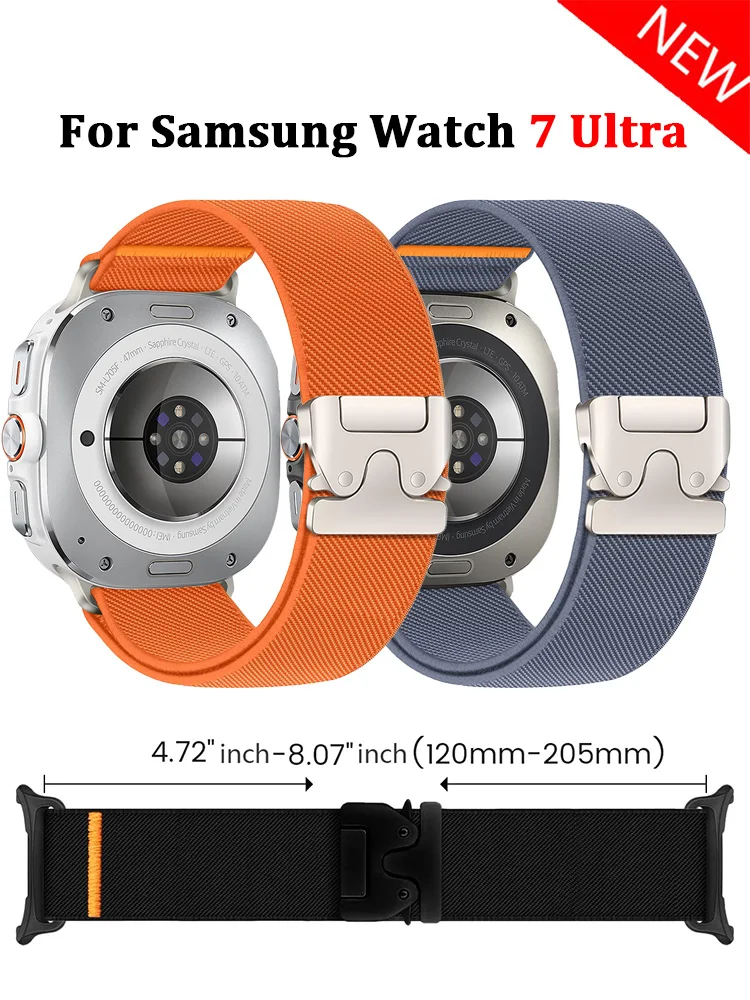 Fallschirmgurte für Samsung Galaxy Watch Ultra Band 47mm, elastisches Nylon-Armband für Galaxy Watch 7 Ultra.