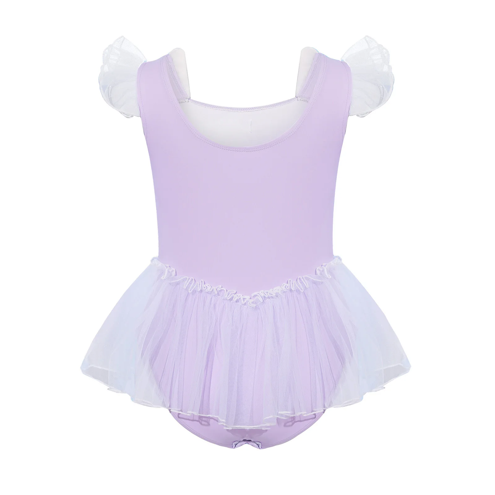 Kids Girls Swan Ballet Dance Performance Dresses Rabbit Ears Decor Stretchy Tutu Ballet Dress for Practice Competition Costumes