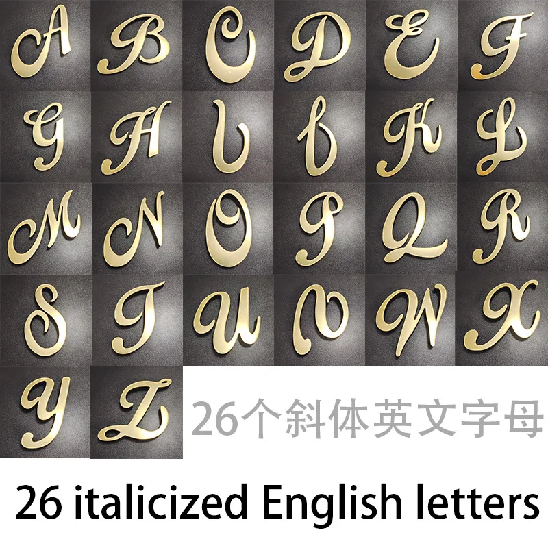10cm 26 English Letters Wall Stickers Wall Art Alphabet Self‑adhesive 3D Acrylic Mirror Ornaments for Home Decor