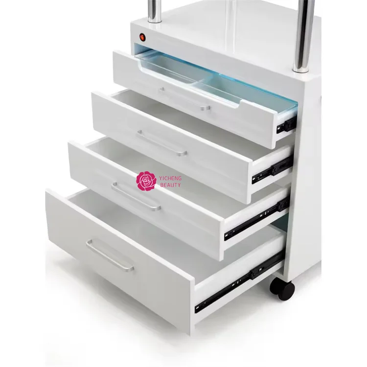 Yicheng Newest Beauty Stool Trolley Spa Clinic Salon Drawer Beauty Case Trolley Stand for Sale