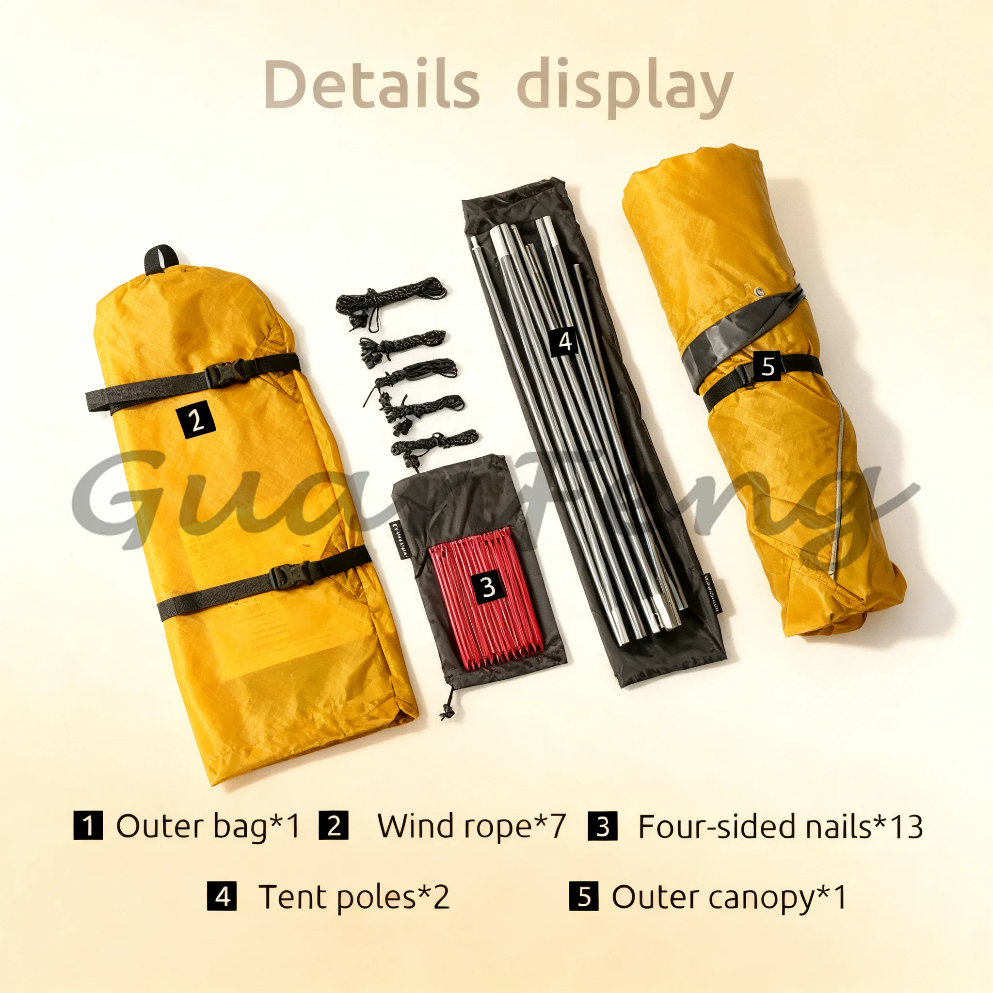 Waterproof 2-Person Beach Camping Tent, Lightweight Portable Outdoor Sun Shade Shelter