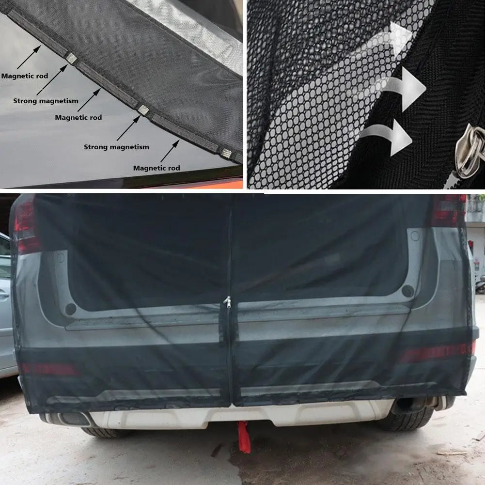 

Car Tailgate Mosquito Net Anti-Flying Insects Curtain Camping Sunshade Cover Mesh for SUV MPV Car Van Trunk Ventilation Mes E7A3