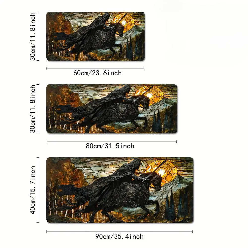 컬러 유리 스타일 고스트 나이트 마우스 패드 데스크 매트 게임 매트 게이머 pc 액세서리 미끄럼 방지 고무 베이스 키보드 마우스 패드