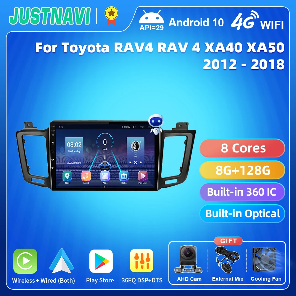 

Автомобильный радиоприемник JUSTNAVI QT5 для Toyota RAV4 RAV 4 XA40 XA50 2012-2018, автомобильный проигрыватель, мультимедийный видеоплеер, стерео, GPS-навигация, аудио